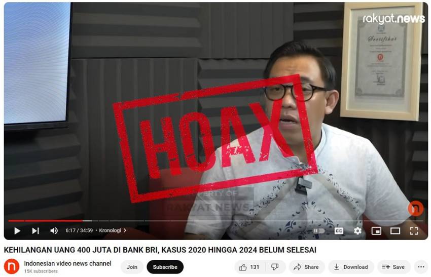 BRI Ungkap Fakta tentang Video Viral Uang Hilang Rp400 Juta