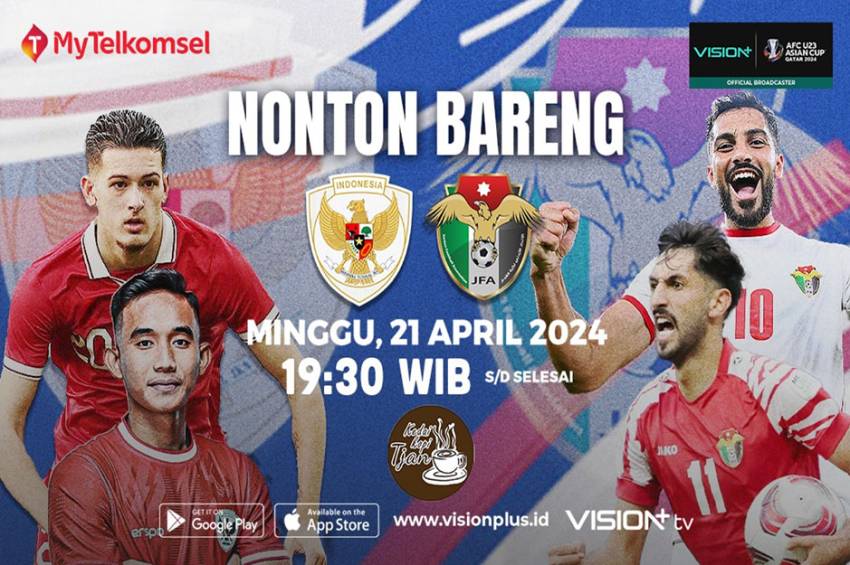 Satu Hati Dukung Garuda! Vision+ Gandeng Telkomsel Adakan Nobar Piala Asia U23 Indonesia vs Yordania