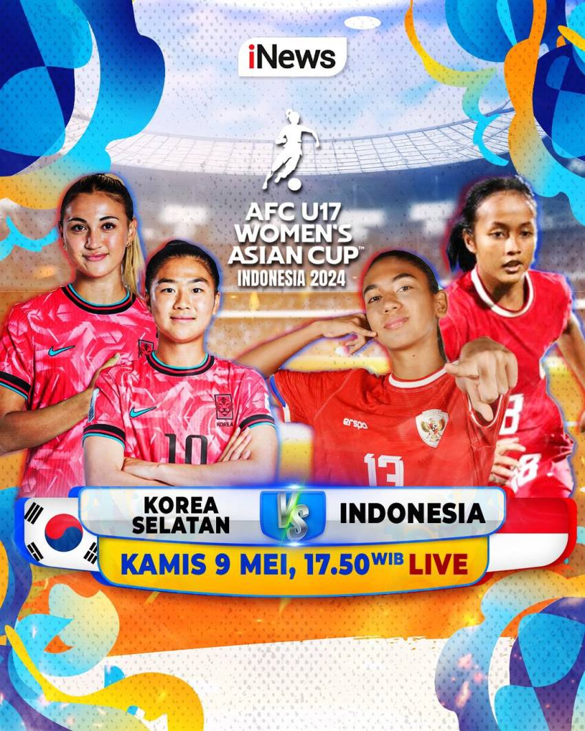 Jadwal Korea Selatan vs Indonesia di AFC Womens Asian Cup U17, Saksikan Hanya di iNews!