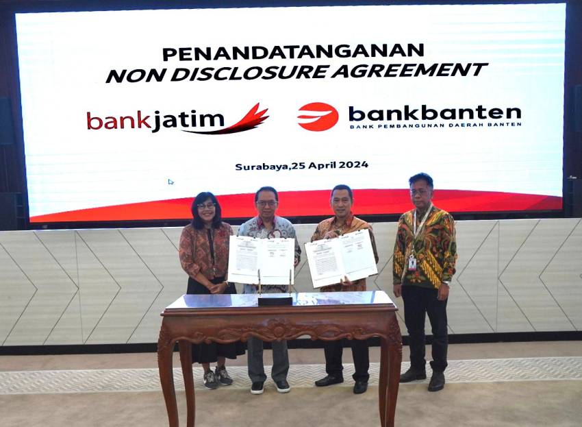 Jajaki KUB, Bank Jatim dan Bank Banten Tandatangani NDA
