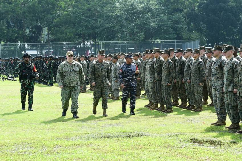 Ribuan Prajurit TNI AL Bersama US NAVY, dan USMC Gelar Latma CARAT 2024 di Lampung