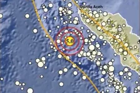 Gempa M5,0 Guncang Calang Aceh Jaya, Berpusat di Kedalaman 10 Km