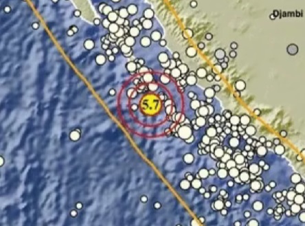 Gempa M5,7 Guncang Mukomuko Bengkulu