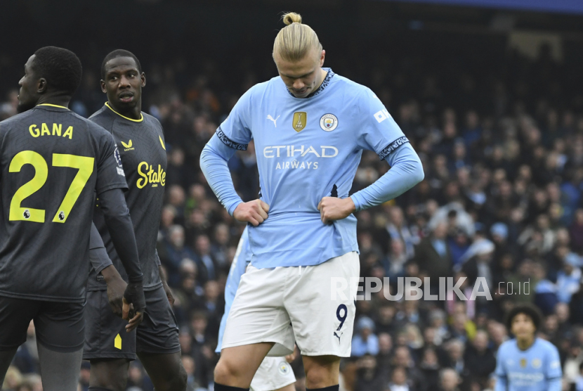 Haaland Gagal Penalti, Man City Ditahan Imbang Everton di Etihad